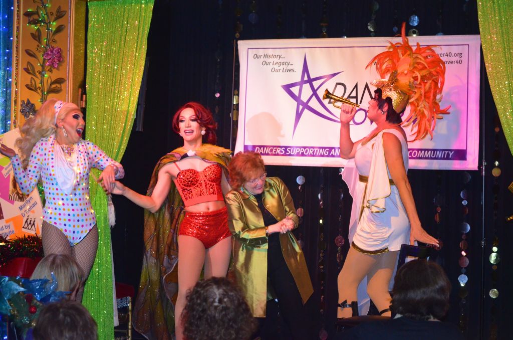 Performers Tina Burner, Pattaya Hart, Holly Box-Springs and host Anita Gillette (as Gypsy Rose Lee!)